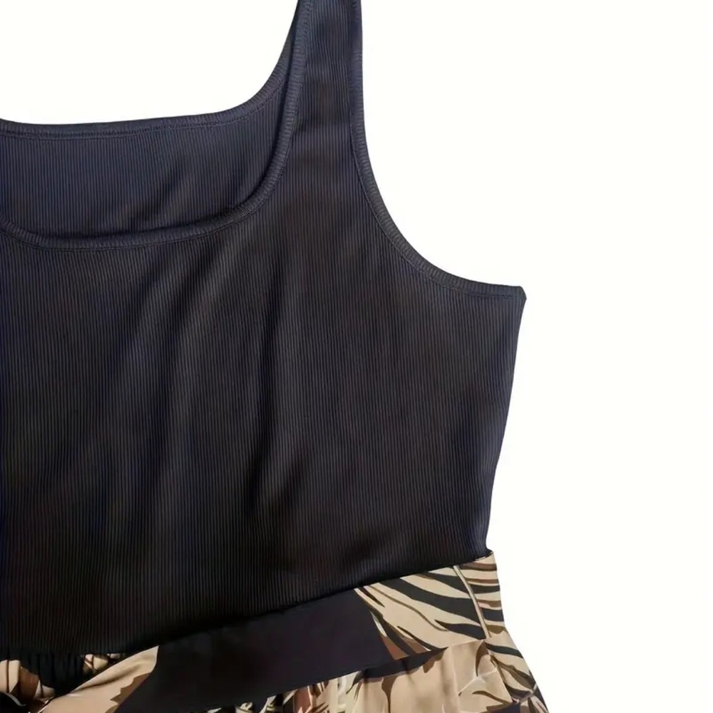 Jumpsuit Romper Wide Leg Stretch Top/Waist So Flattering Floral Belted NWT Sz 2x - Picture 8 of 9